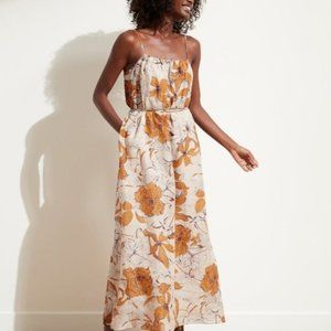 Banana Republic Cream and Yellow Smocked Maxi Sundress